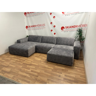 Sofa LOFT (Kampinis, atskiriamas)(Komplektas su pufu)(Ekspozicija) Sofa LOFT (Kampinis, atskiriamas)(Komplektas su pufu)(Ekspozicija)